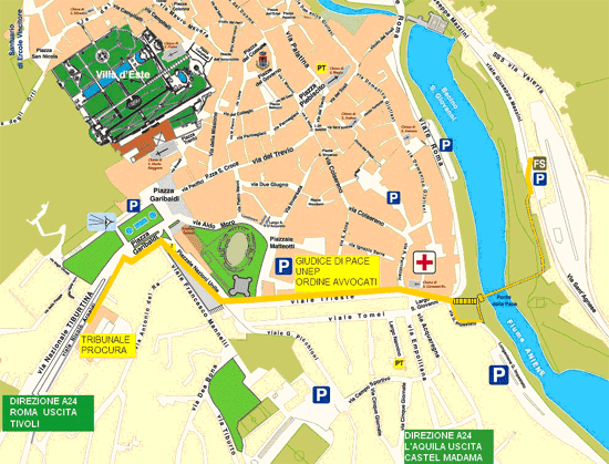 Mappa dal'Alto di Tivoli